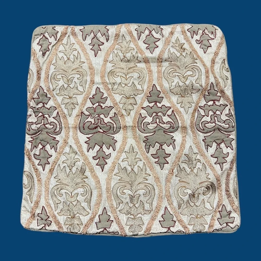 Embroidered Pillow Cover Ornate Suzani Pattern 15